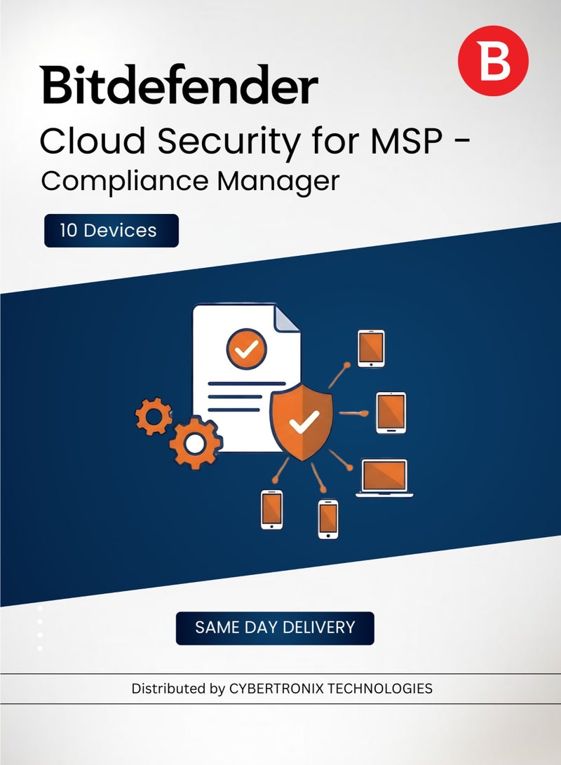 Bitdefender Cloud Security for MSP – Compliance Manager 10 Devices for 1 Year | Digital License | SAME DAY DELIVERY